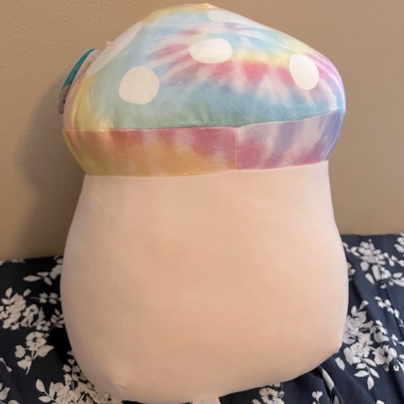 Squishmallows NWT Kervena the Mushroom Tie Dye And rainbow 14” Squishmallow - Picture 2 of 3